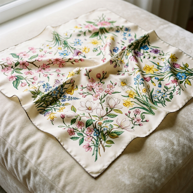 Blooming Silk Scarf